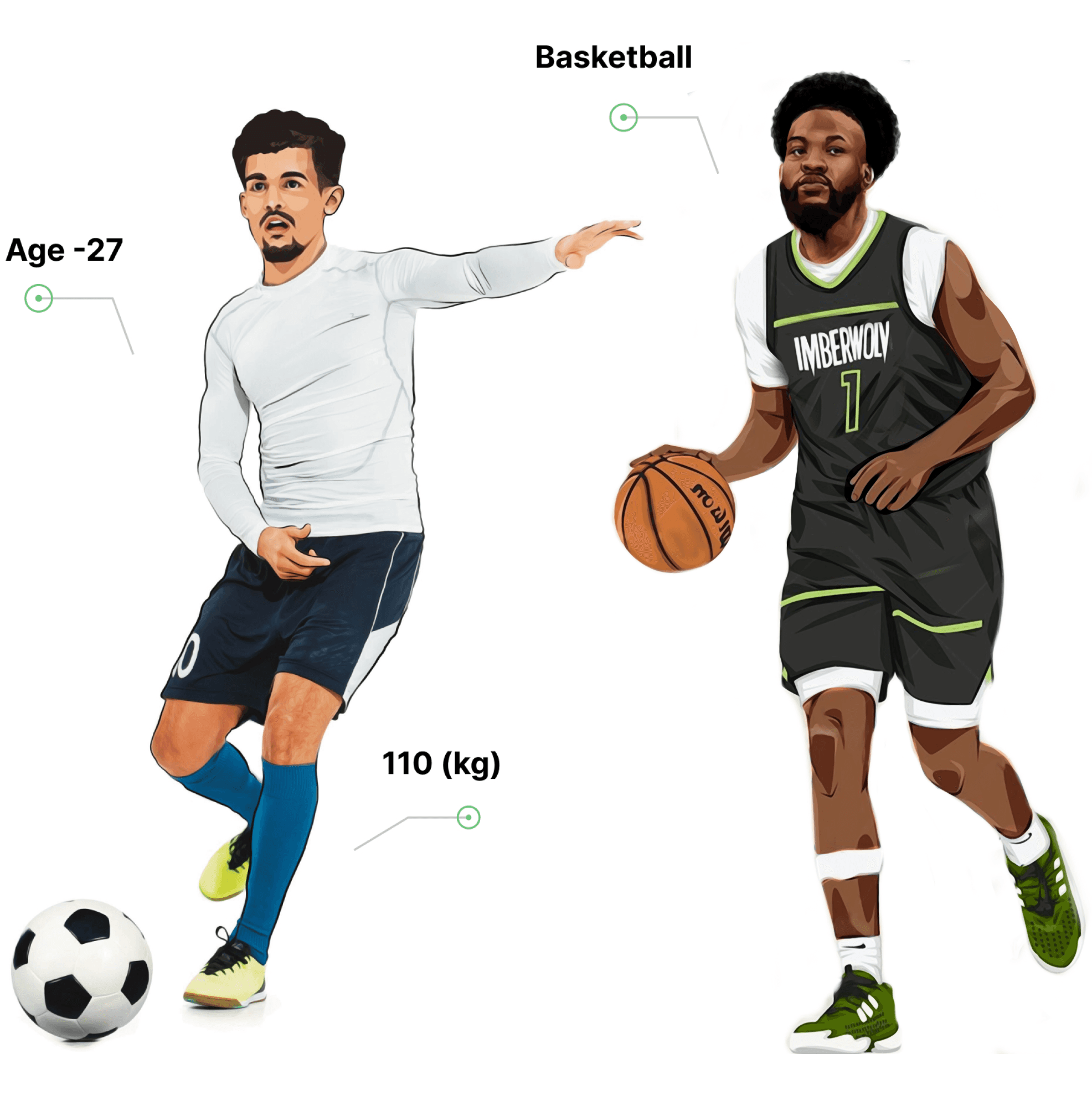 illustration of people with their physical information